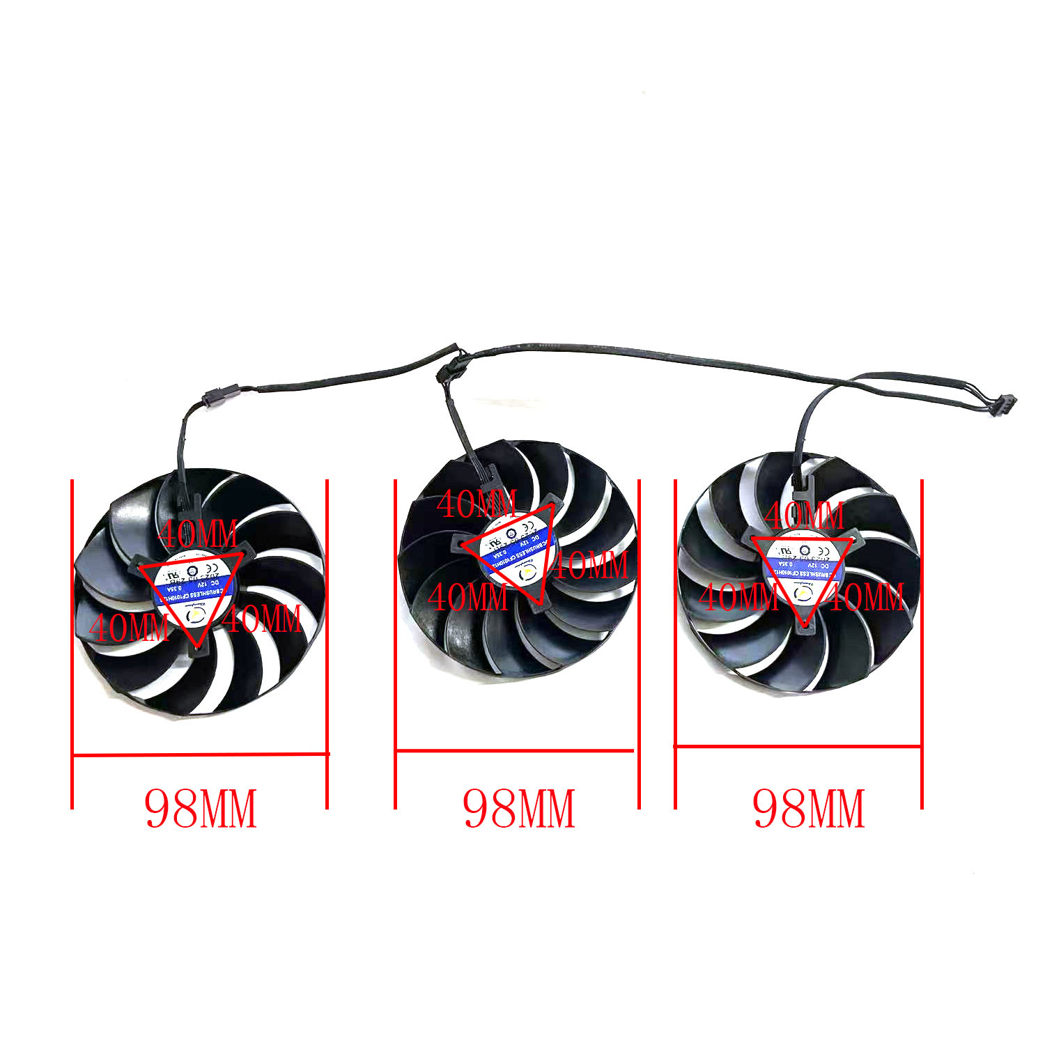 New Cooling Fan 4PIN 98MM CF10 - Rx 7800 Xt 16Gb recension och pris